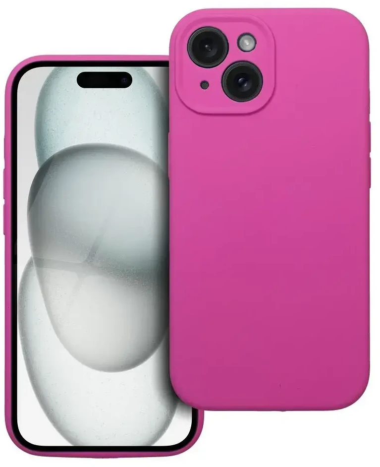 Oem iPhone 15 silikoninis dėklas 2 mm (kameros apsauga) rožinė