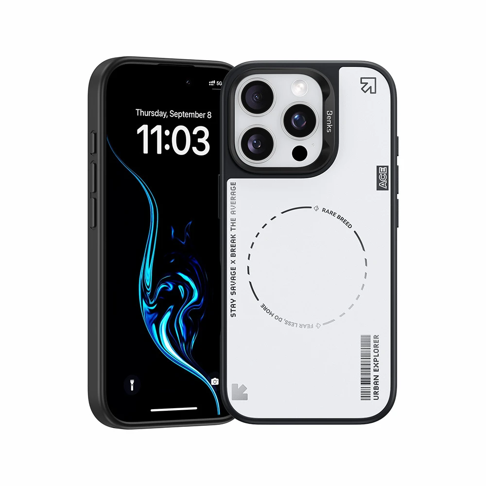 Oem Benks Dynamic Minimalist Case Apple iPhone 16 Pro Max dėklas telefonui baltos spalvos