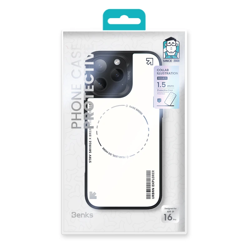 Oem Benks Dynamic Minimalist Case Apple iPhone 16 Pro Max dėklas telefonui baltos spalvos