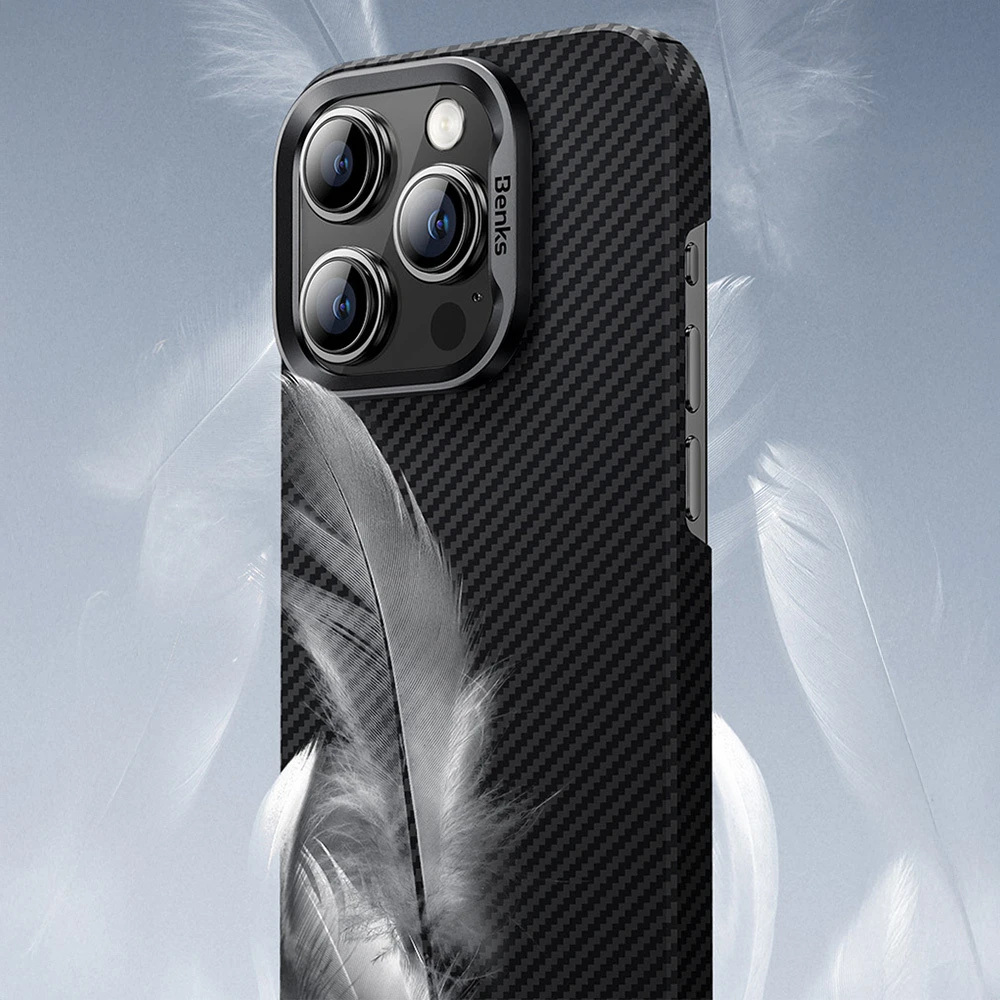 Oem Benks Magnetic Armor Air Kevlar dėklas PC Frame 600D (D066) skirtas Apple iPhone 16 Pro Max juodos spalvos
