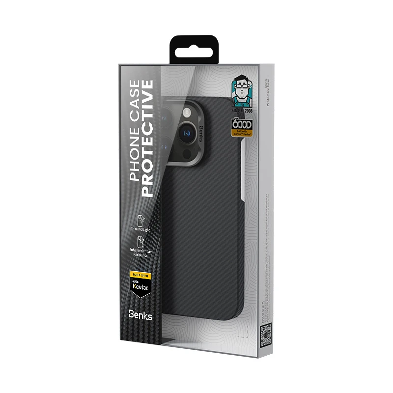 Oem Benks Magnetic Armor Air Kevlar dėklas PC Frame 600D (D066) skirtas Apple iPhone 16 Pro Max juodos spalvos