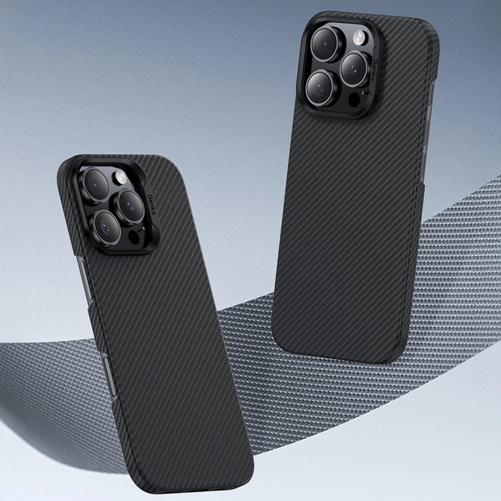 Oem Benks Magnetic Armor Air Kevlar dėklas PC Frame 600D (D066) skirtas Apple iPhone 16 Pro Max juodos spalvos