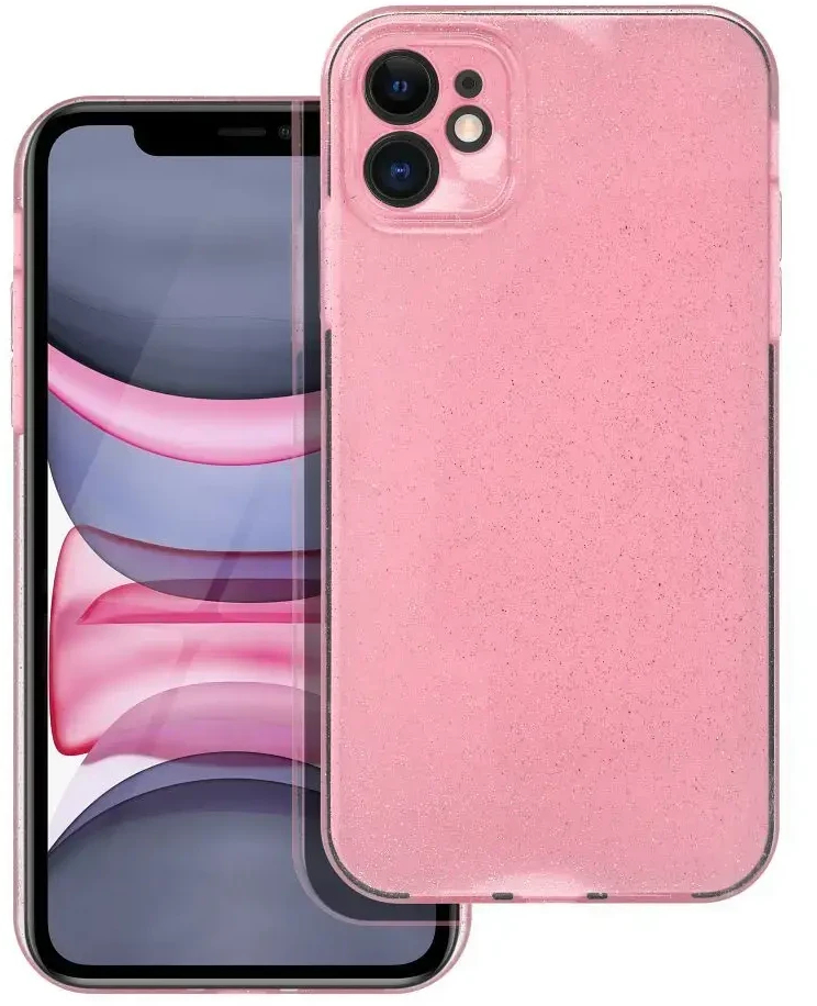 OEM dėklas, skirtas iPhone 11, skaidrus, 2 mm, mirksinčios rožinės spalvos