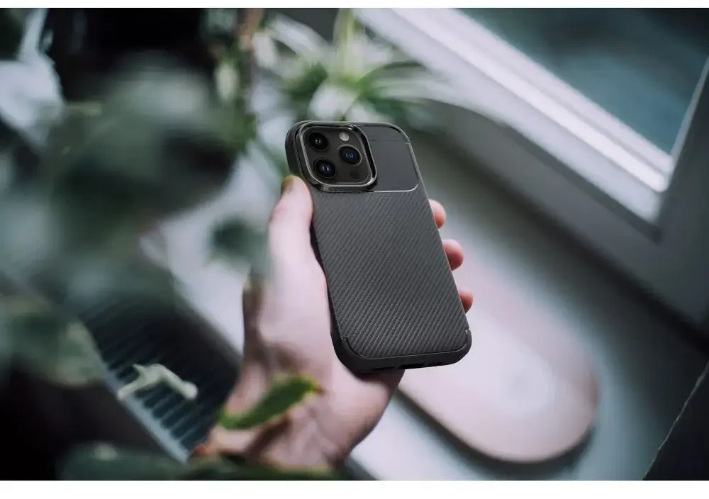 Dėklas Oem Case for iPhone 14 PRO Carbon Premium juodas