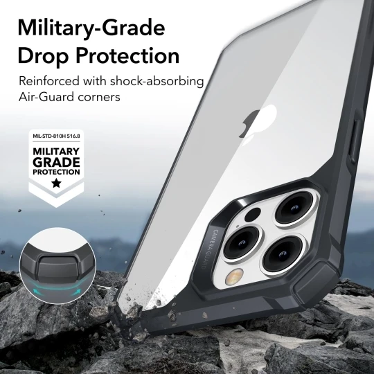 ESR Air Armor Dėklas iPhone 14 Pro Max, Clear Juodas