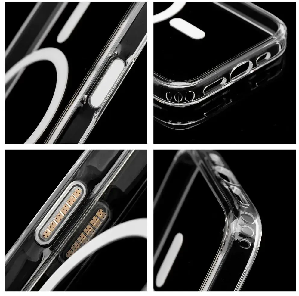 Oem Originalus „iPhone 16 PRO MAX“ skaidrus „Mag Cover Elite“ dėklas (STR / NEGELTONAS / KAMEROS VALDYMO MYGTUKAS), suderinamas su skaidriu „MagSafe“