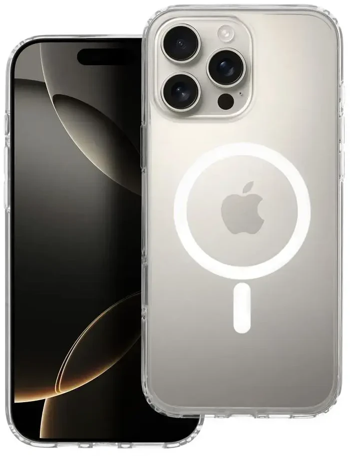 Oem Originalus „iPhone 16 PRO MAX“ skaidrus „Mag Cover Elite“ dėklas (STR / NEGELTONAS / KAMEROS VALDYMO MYGTUKAS), suderinamas su skaidriu „MagSafe“