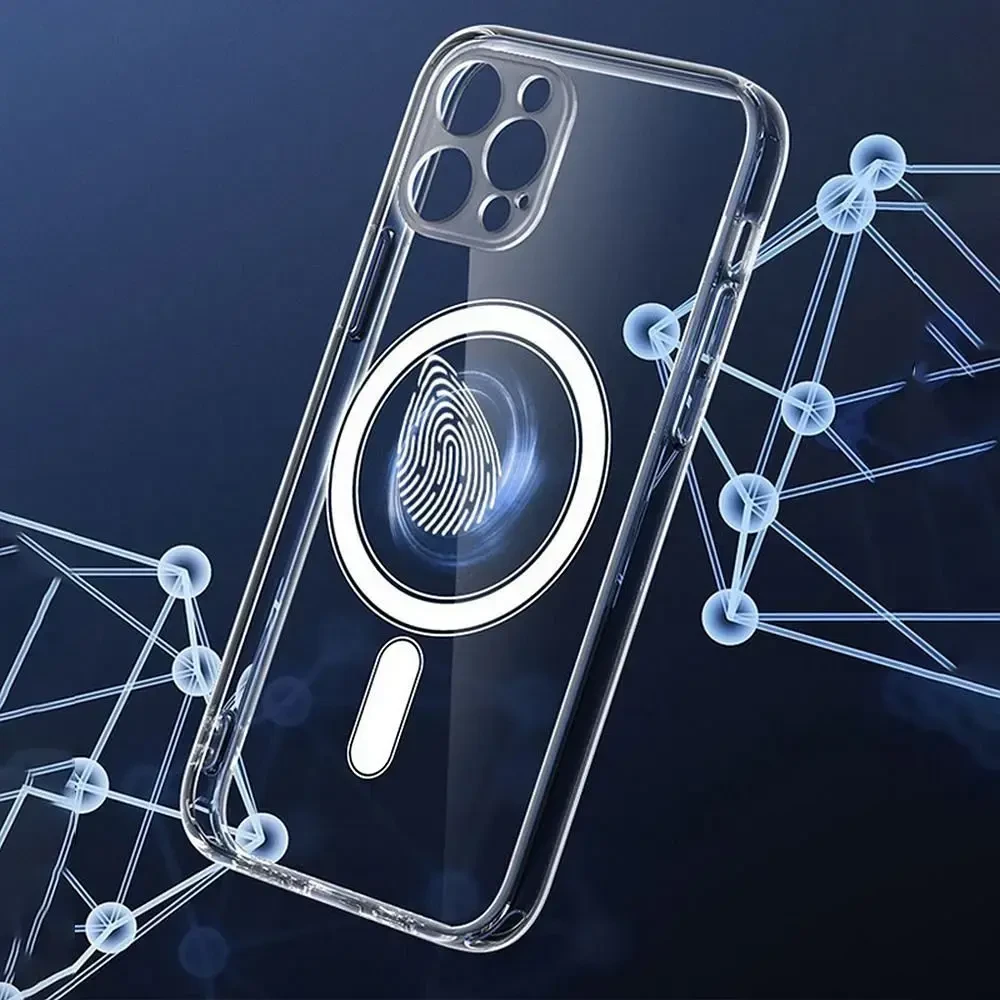 Oem Originalus „iPhone 16e“ (SE 4 2025) / 17e dėklas, skaidrus „Mag“ dangtelis (STR), suderinamas su skaidriu „MagSafe“