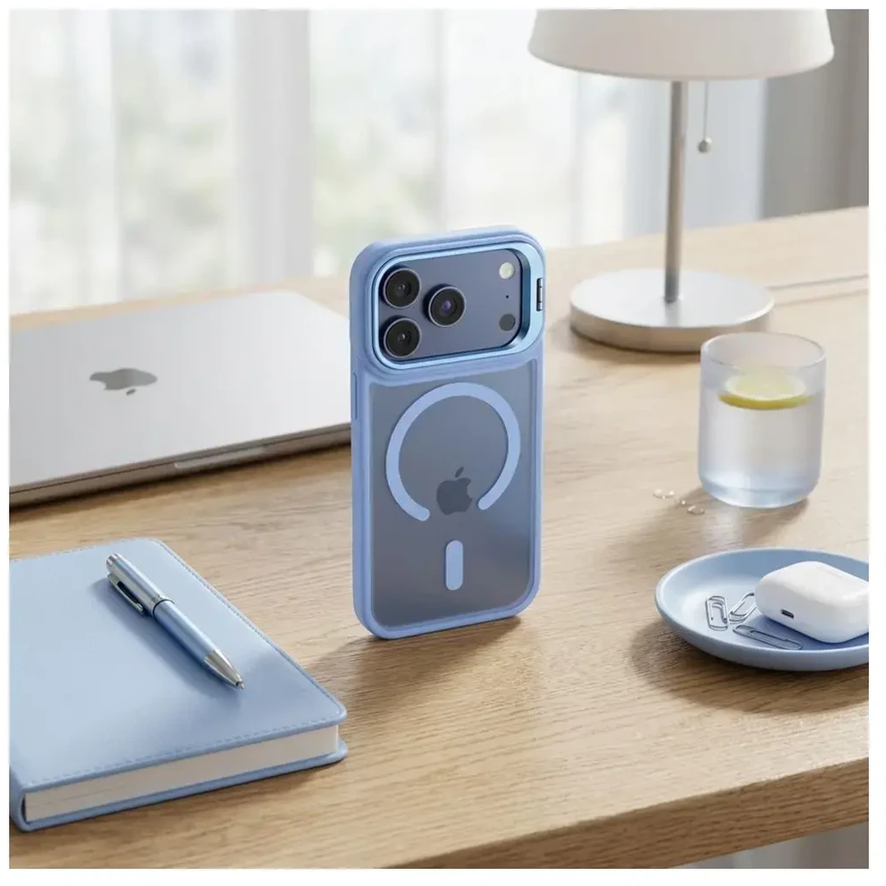 Dėklas Case for iPhone 17 Pro / 18 Pro Forcell F-Protect Shadow Stand Premium compatible with MagSafe light mėlynas