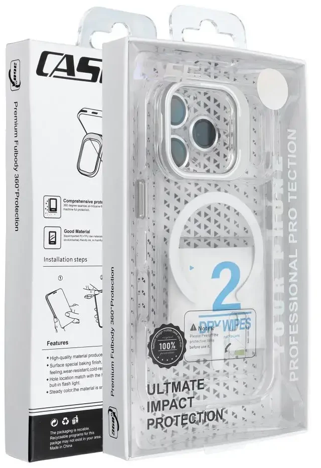 OEM dėklas, skirtas „iPhone 17 Pro / 18 Pro“ objektyvo dangteliui, suderinamas su „MagSafe“ baltais