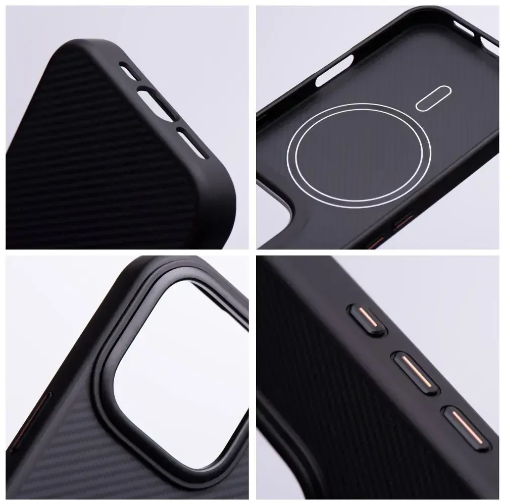 Dėklas Oem Case for iPhone 17 Pro / 18 Pro Carbon Elite Mag Cover compatible with MagSafe juodas