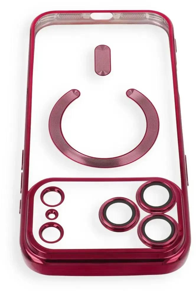 Dėklas Oem Case for iPhone 17 Pro / 18 Pro Electro Mag Cover compatible with MagSafe dark cherry