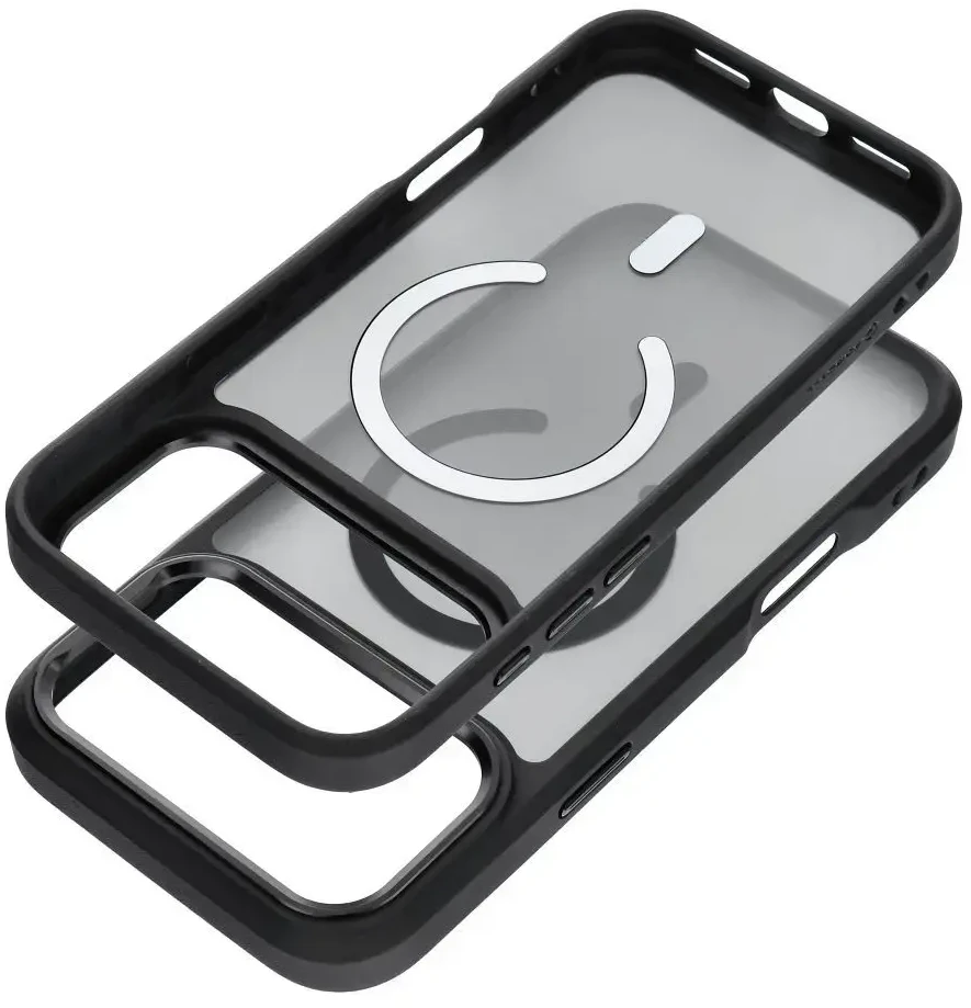 Dėklas Case for iPhone 17 Pro / 18 Pro Forcell F-Protect Smoke Hybrid Premium compatible with MagSafe juodas