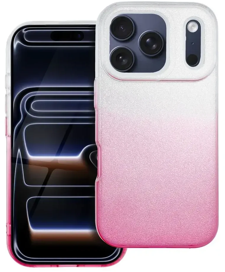 Oem dėklas, skirtas iPhone 17 Pro / 18 Pro, blizgus permatomas rožinis