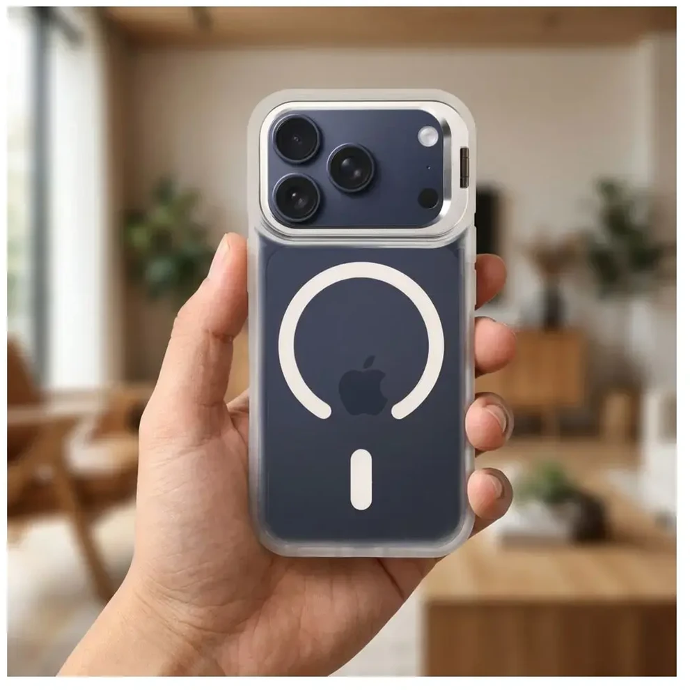 Dėklas Case for iPhone 17 Pro / 18 Pro Forcell F-Protect Shadow Stand Premium compatible with MagSafe sidabrinis