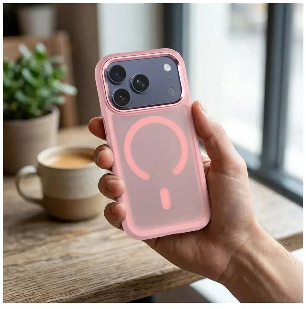 Dėklas Case for iPhone 17 Pro / 18 Pro Forcell F-Protect Smoke Hybrid Premium compatible with MagSafe pink