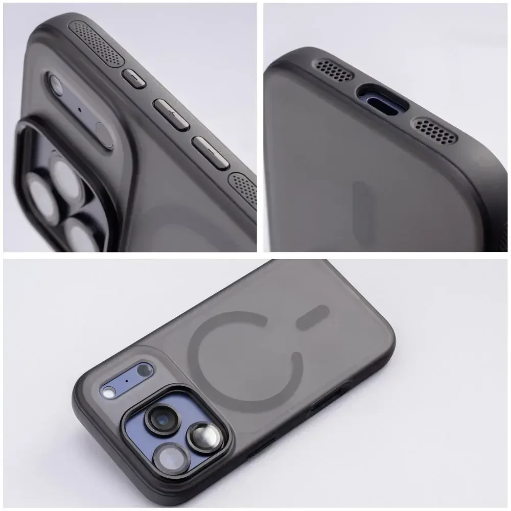 Dėklas Oem Case for iPhone 17 Pro Max / 18 Pro Max Flexline Mag Cover compatible with MagSafe juodas