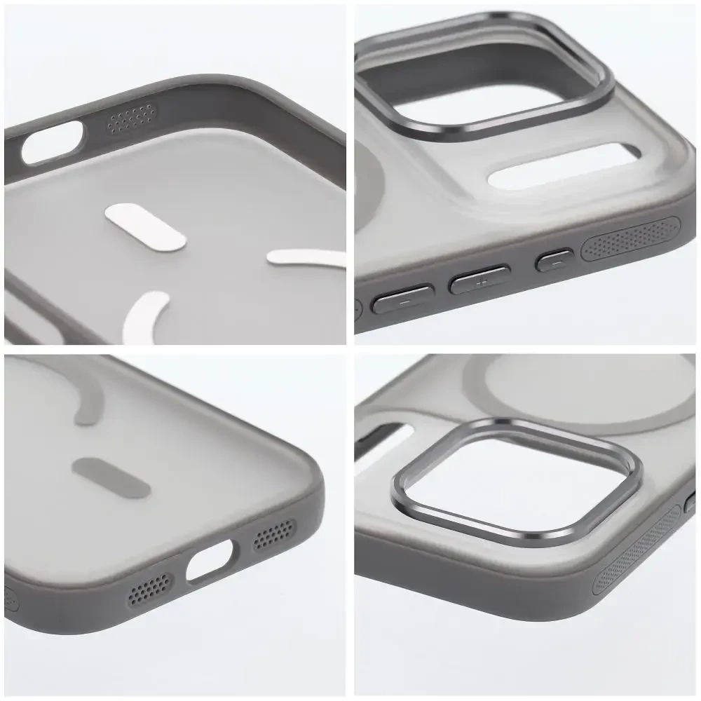 Dėklas Oem Case for iPhone 17 Pro Max / 18 Pro Max Flexline Mag Cover compatible with MagSafe pilka