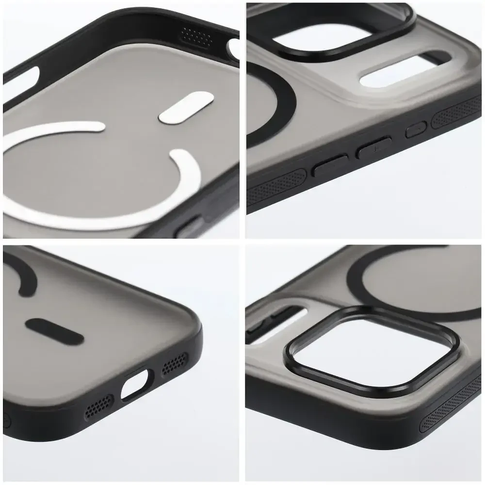 Dėklas Oem Case for iPhone 17 Pro Max / 18 Pro Max Flexline Mag Cover compatible with MagSafe juodas