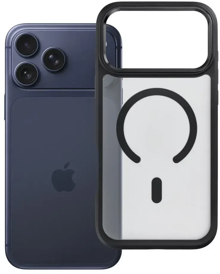 Dėklas Case for iPhone 17 Pro Max / 18 Pro Max Forcell F-Protect Smoke Hybrid Premium compatible with MagSafe juodas