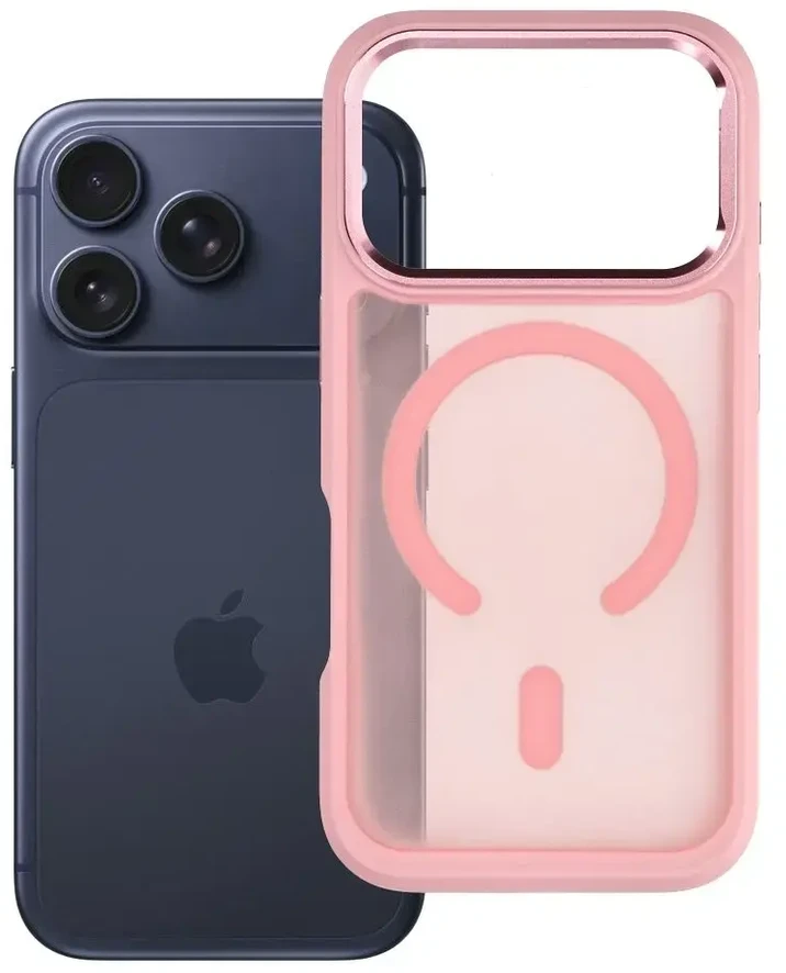 Dėklas Case for iPhone 17 Pro Max / 18 Pro Max Forcell F-Protect Smoke Hybrid Premium compatible with MagSafe pink