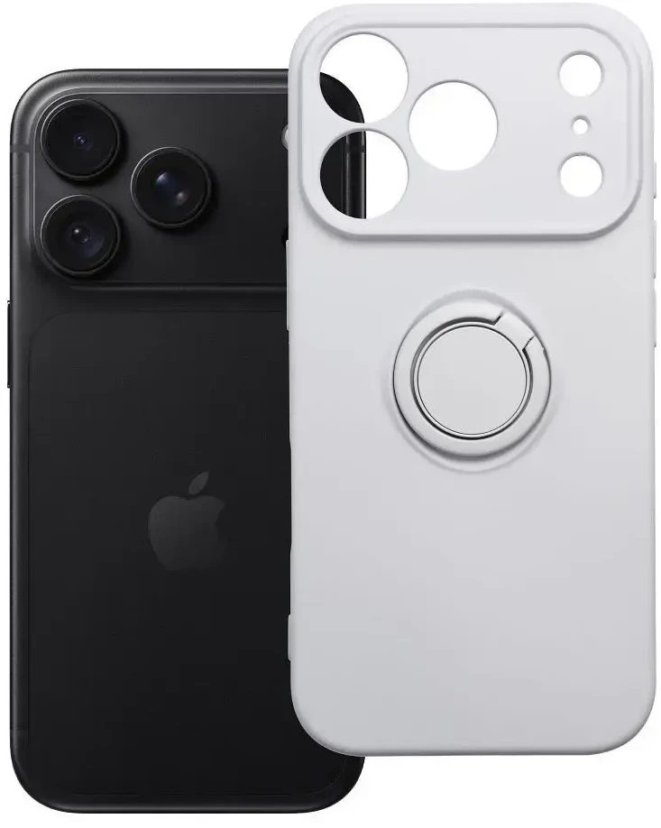 Dėklas Oem Case for iPhone 18 Pro / 17 Pro Silicone Ring sidabrinis