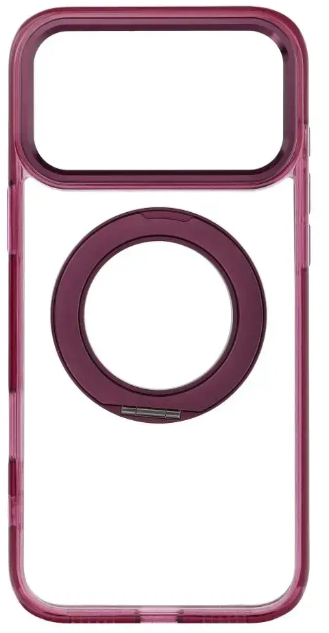 Dėklas Oem Case for iPhone 18 Pro Max / 17 Pro Max Frame Circle Stand compatible with MagSafe dark cherry
