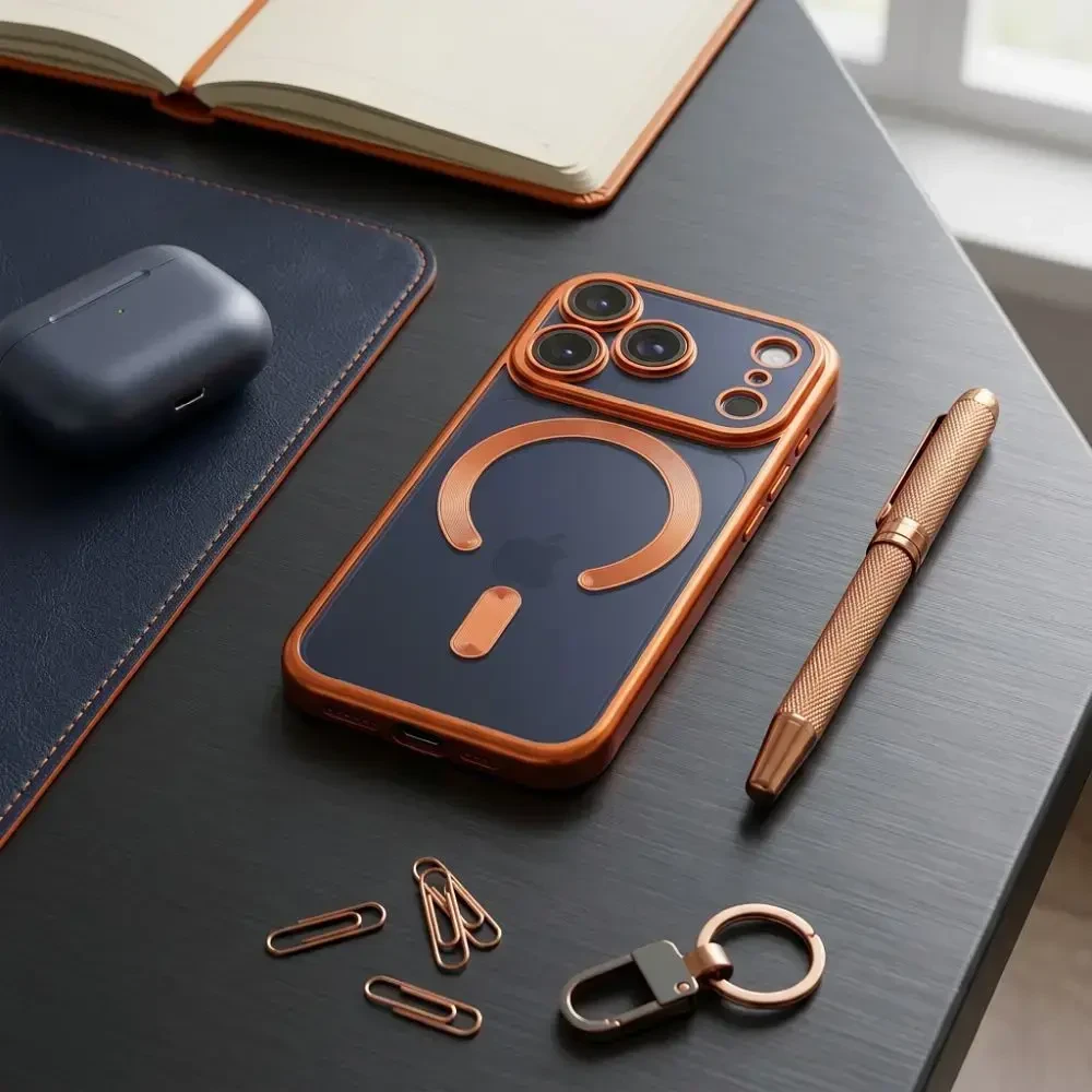 Dėklas Oem Case for iPhone 18 Pro Max / 17 Pro Max Electro Mag Cover compatible with MagSafe oranžinis