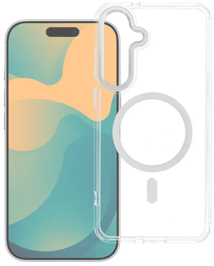 Oem Dėklas na Samsung A07 / A08 Frame Clear Hybrid Mag Cover zgodny su MagSafe transparentne