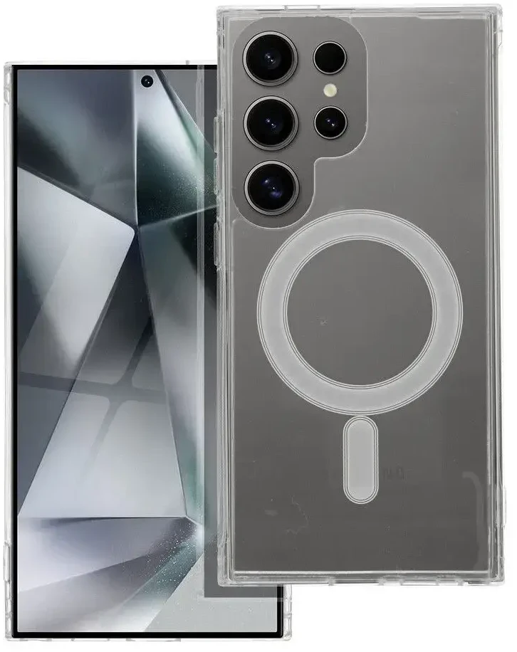 Oem CLEAR MAG COVER dėklas suderinamas su MagSafe skirtas Samsung Galaxy S24 Ultra skaidrus