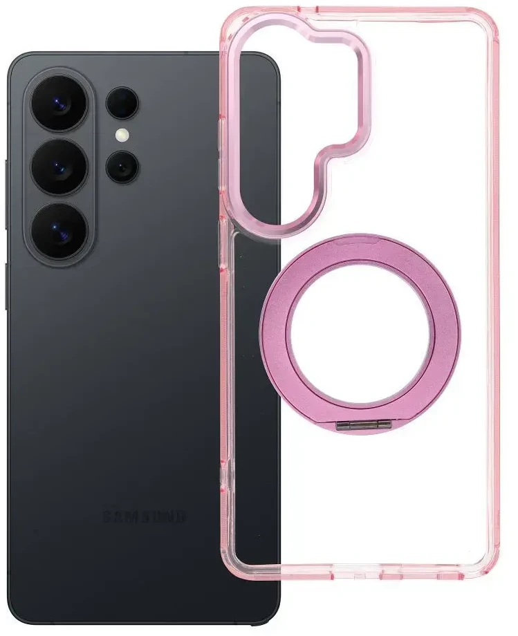 Oem Dėklas na Samsung S26 Ultra Frame Circle Stand zgodne su MagSafe rožinė