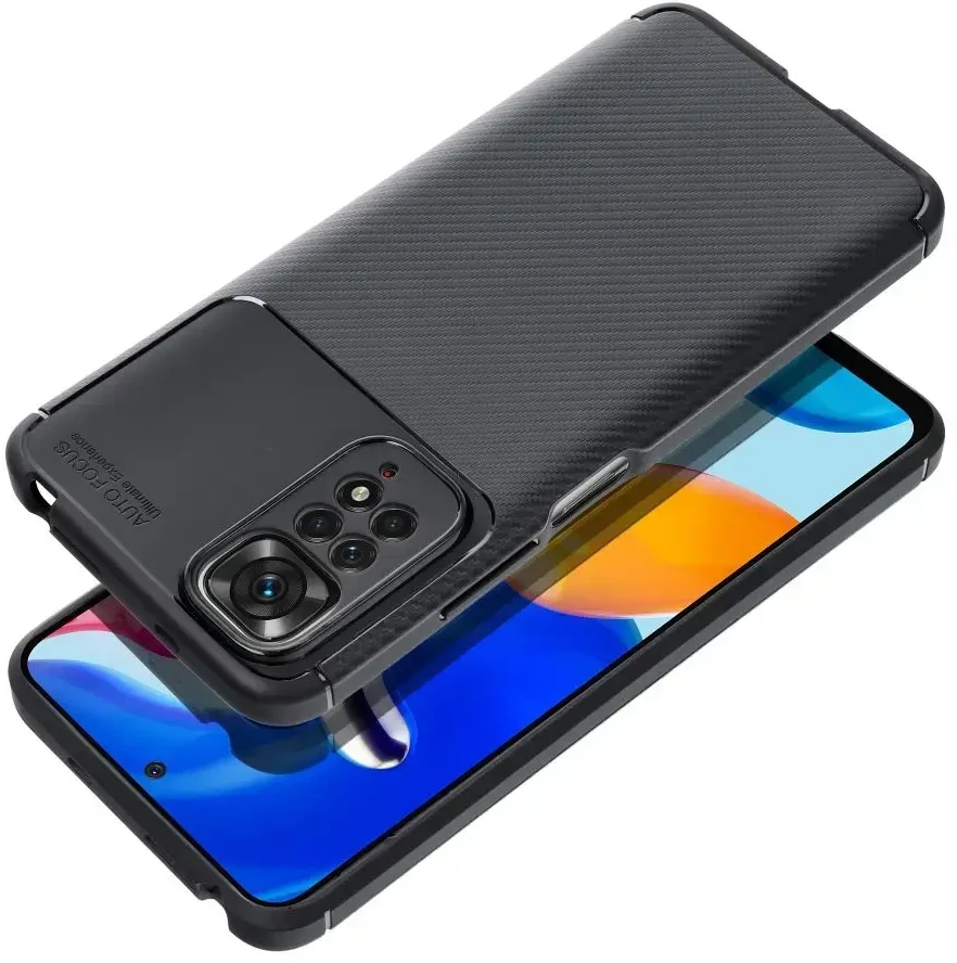 Forcell Oem Dėklas CARBON PREMIUM skirtas Xiaomi Redmi Note 9 juodos spalvos