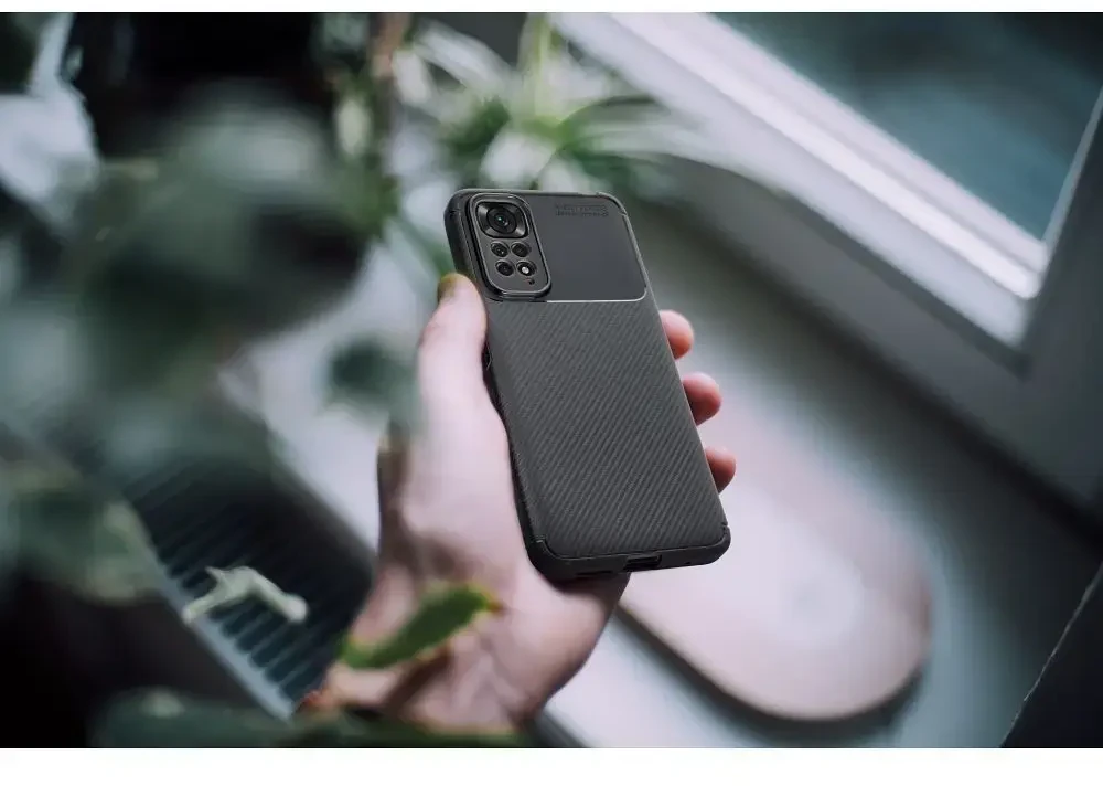 Forcell Oem Dėklas CARBON PREMIUM skirtas Xiaomi Redmi Note 9 juodos spalvos