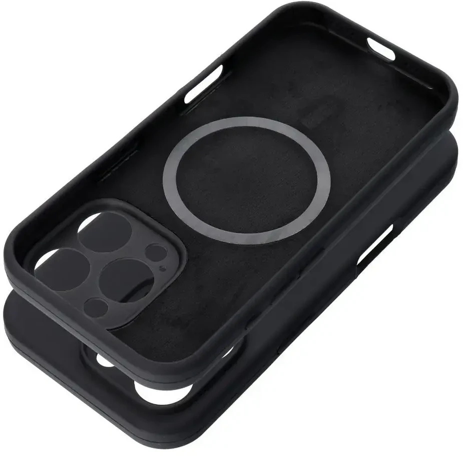 OEM silikoninis 2 mm dėklas, skirtas IPHONE 17, suderinamas su MagSafe juodas
