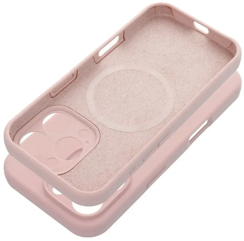 Dėklas Oem Case for iPhone 17 Silicone 2mm (camera protection) compatible with MagSafe powder pink