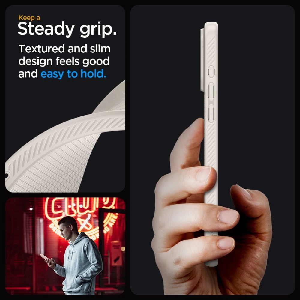 Dėklas „Spigen Liquid Air“, natūralus titanas – „Apple iPhone 15 Pro“