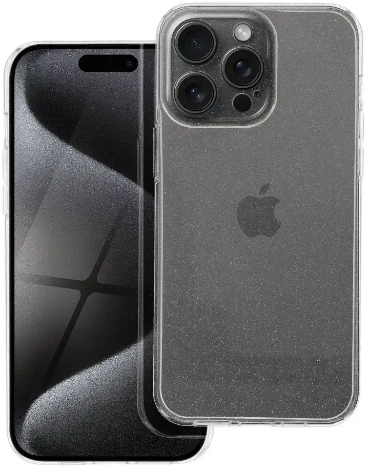 OEM dėklas, skirtas iPhone 15 PRO MAX, skaidrus, 2 mm, mirksintis, permatomas