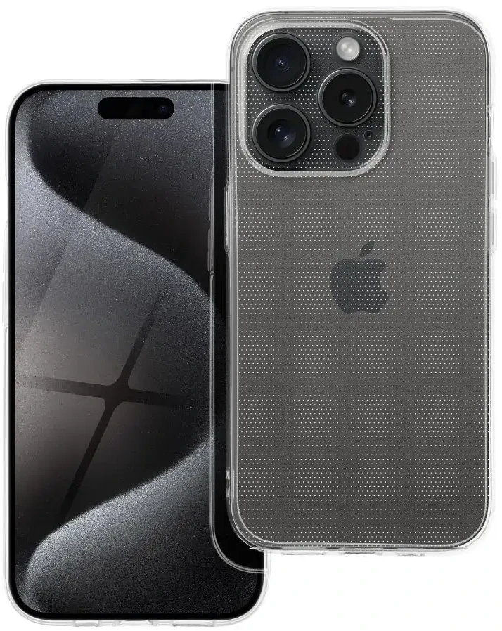Oem Originalus „iPhone 15 PRO“ skaidrus dėklas (2 mm, apsaugantis kamerą), permatomas