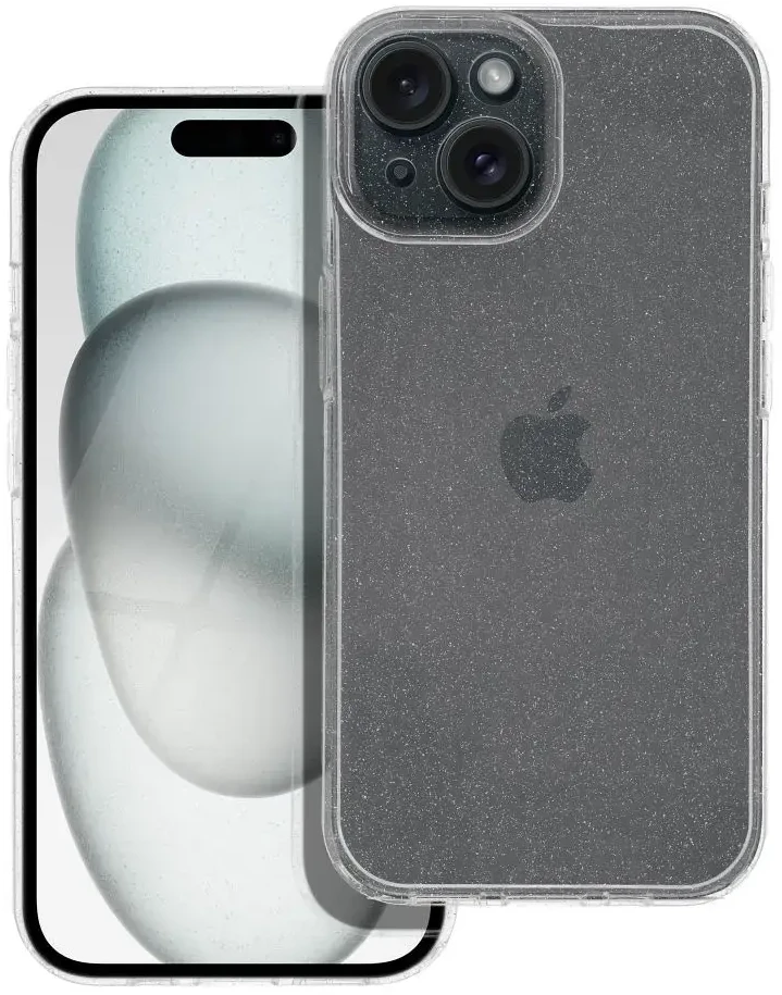 OEM dėklas, skirtas iPhone 15, skaidrus, 2 mm, mirksintis, permatomas