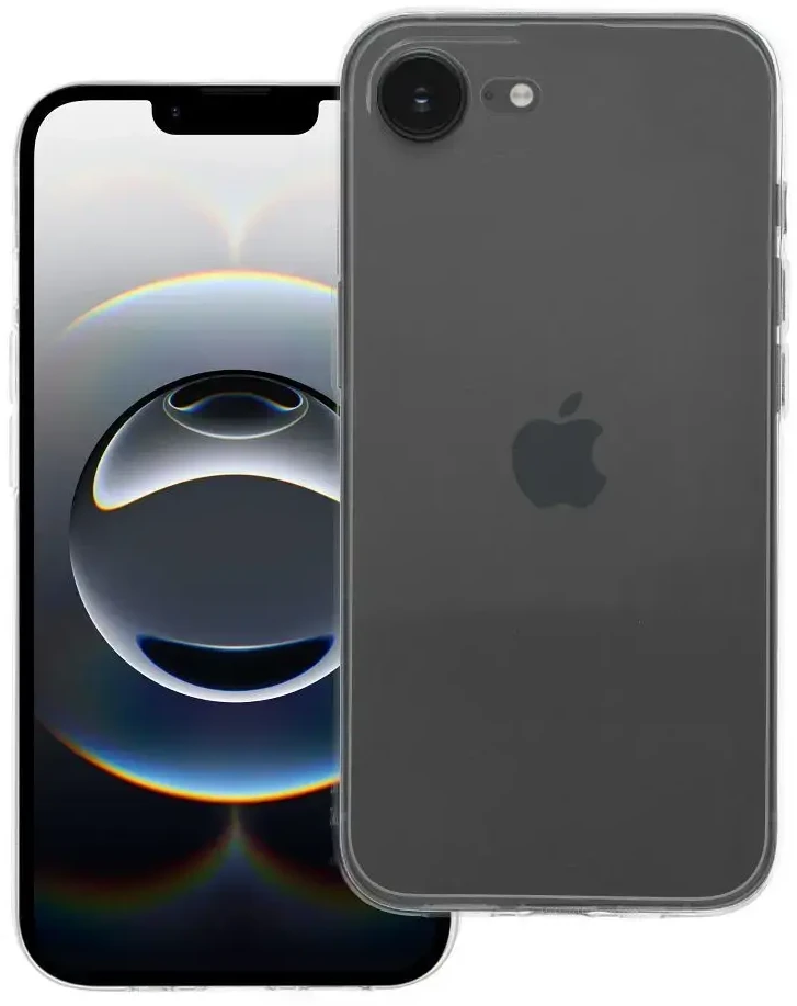 Oem Originalus „iPhone 16e“ (SE 4 2025) / 17e dėklas, skaidrus, 2 mm (apsauga nuo kameros), permatomas