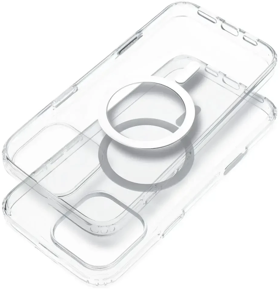 Oem Originalus „iPhone 16 PLUS“ dėklas, skaidrus, 2 mm „Mag“ dangtelis, suderinamas su „MagSafe“ (fotoaparato apsauga), permatomas