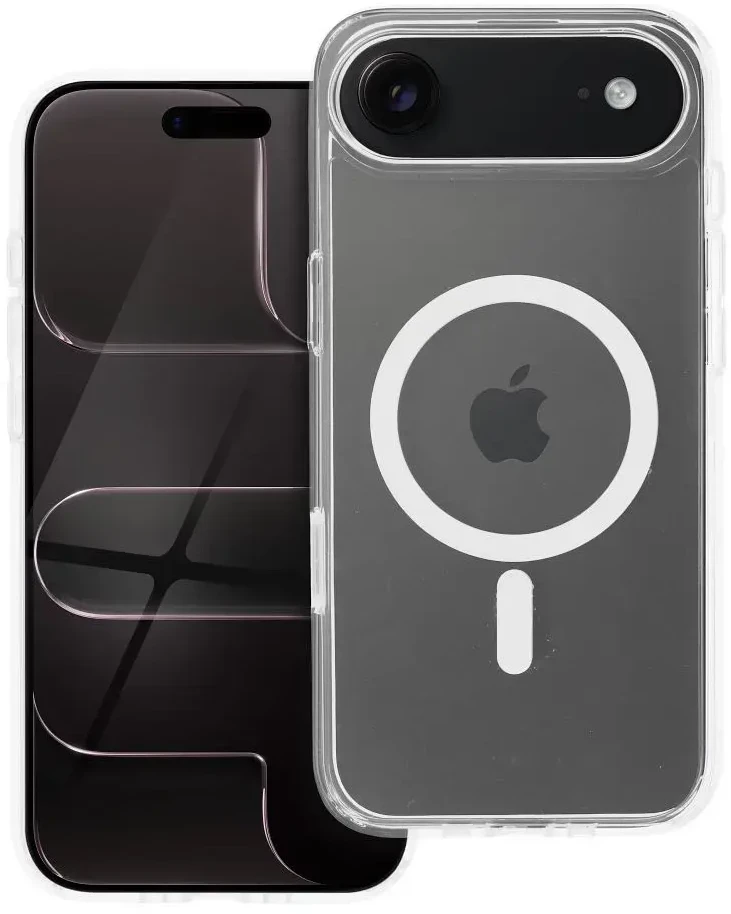 Oem Originalus „iPhone 17 AIR“ skaidrus „Mag Cover Elite“ dėklas (STR / NEGELTONAS / KAMEROS VALDYMO MYGTUKAS), suderinamas su skaidriu „MagSafe“