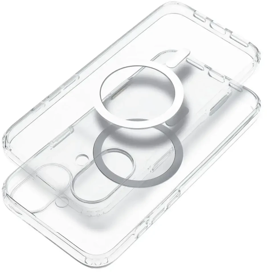 Oem Originalus „iPhone 16 AIR“ skaidrus „Mag Cover Elite“ dėklas (STR / NEGELTONAS / KAMEROS VALDYMO MYGTUKAS), suderinamas su „MagSafe“ skaidriu dėklu.