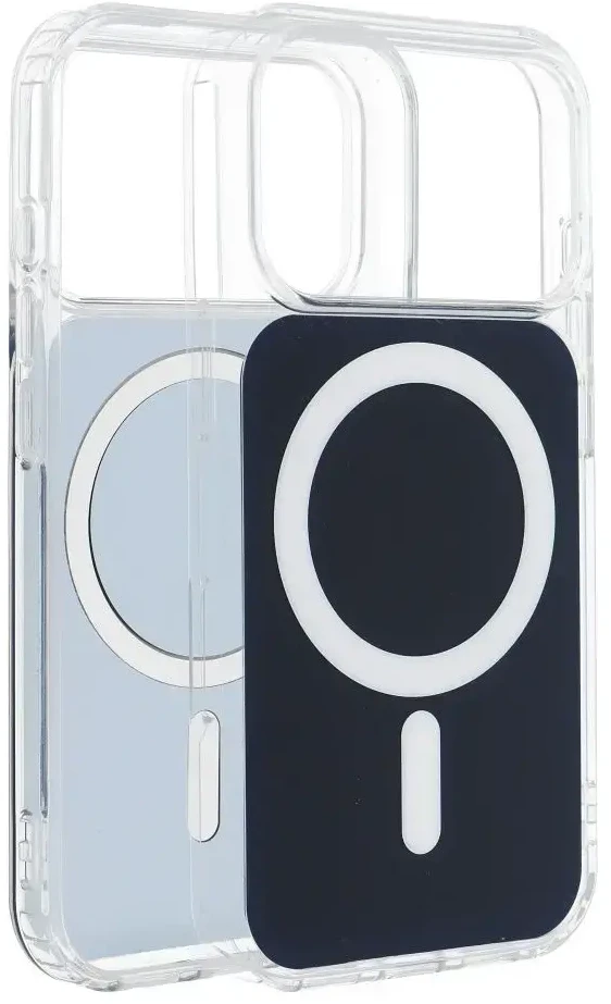 Oem Originalus „iPhone 16e“ (SE4 2025) / 17e dėklas, skaidrus „Fusion Mag Cover“, suderinamas su „MagSafe“, tamsiai mėlynas