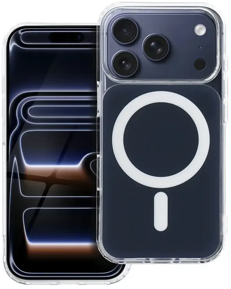 Oem Originalus „iPhone 16e“ (SE4 2025) / 17e dėklas, skaidrus „Fusion Mag Cover“, suderinamas su „MagSafe“, tamsiai mėlynas