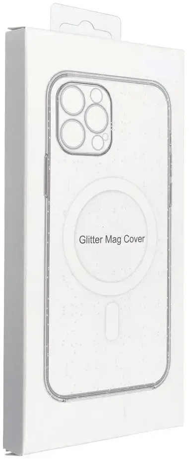 Oem Originalus „iPhone 16 PRO MAX“ skaidrus „Mag“ dėklas – blizgučiai (STR / APSAUGA NUO FOTOAPAROS), suderinamas su „MagSafe“ permatomais blizgučiais