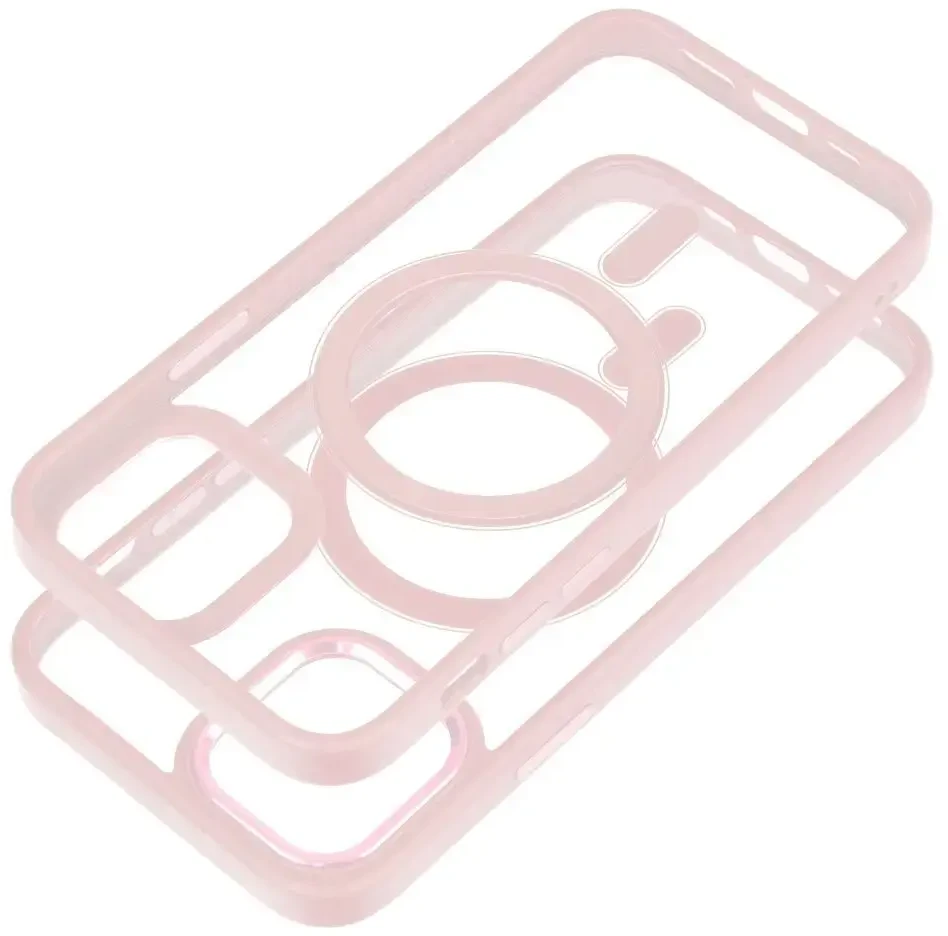 Dėklas Oem Case for iPhone 12 / 12 PRO Color Edge Mag Cover compatible with MagSafe pink
