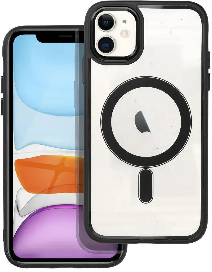 OEM dėklas, skirtas iPhone 11, „Color Edge Mag Cover“, suderinamas su „MagSafe“ (juodas)
