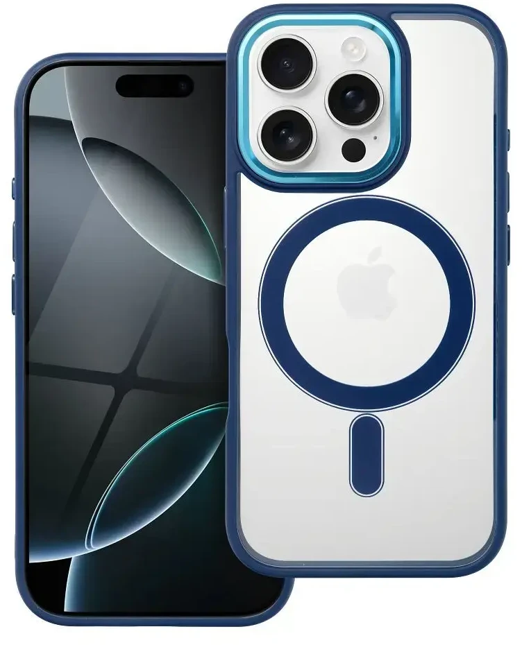 OEM dėklas, skirtas „iPhone 16 PRO Color Edge Mag Cover“, suderinamas su „MagSafe“ mėlynas