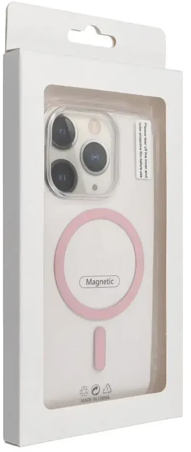 Oem Drop Glue Colorful Ring Mag dėklas suderinamas su MagSafe skirtas Samsung Galaxy A16 rožinės spalvos